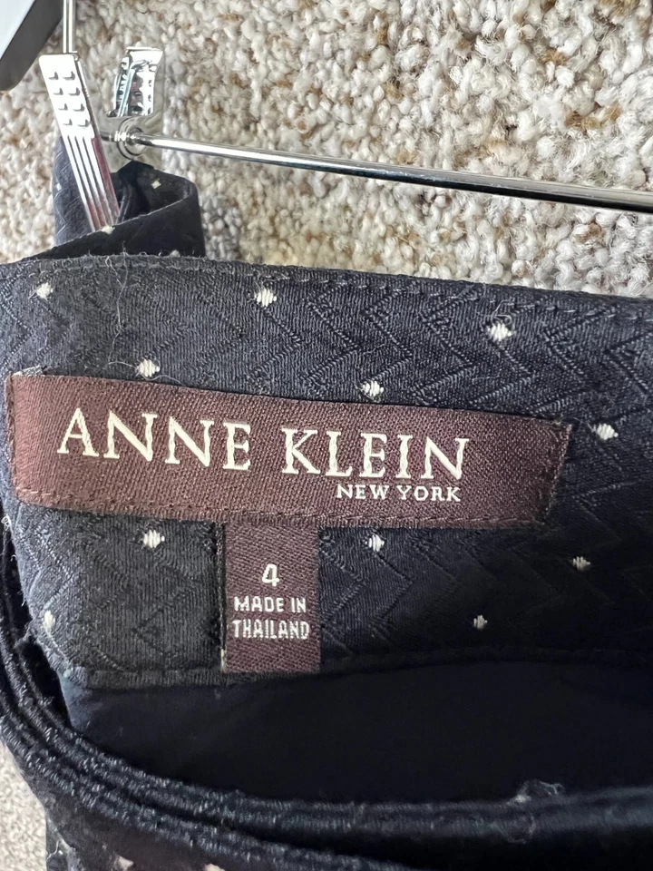Falda recta para mujer Ann Klein NY talla 4 negra|falda de lunares blancos Foto 2 de 4