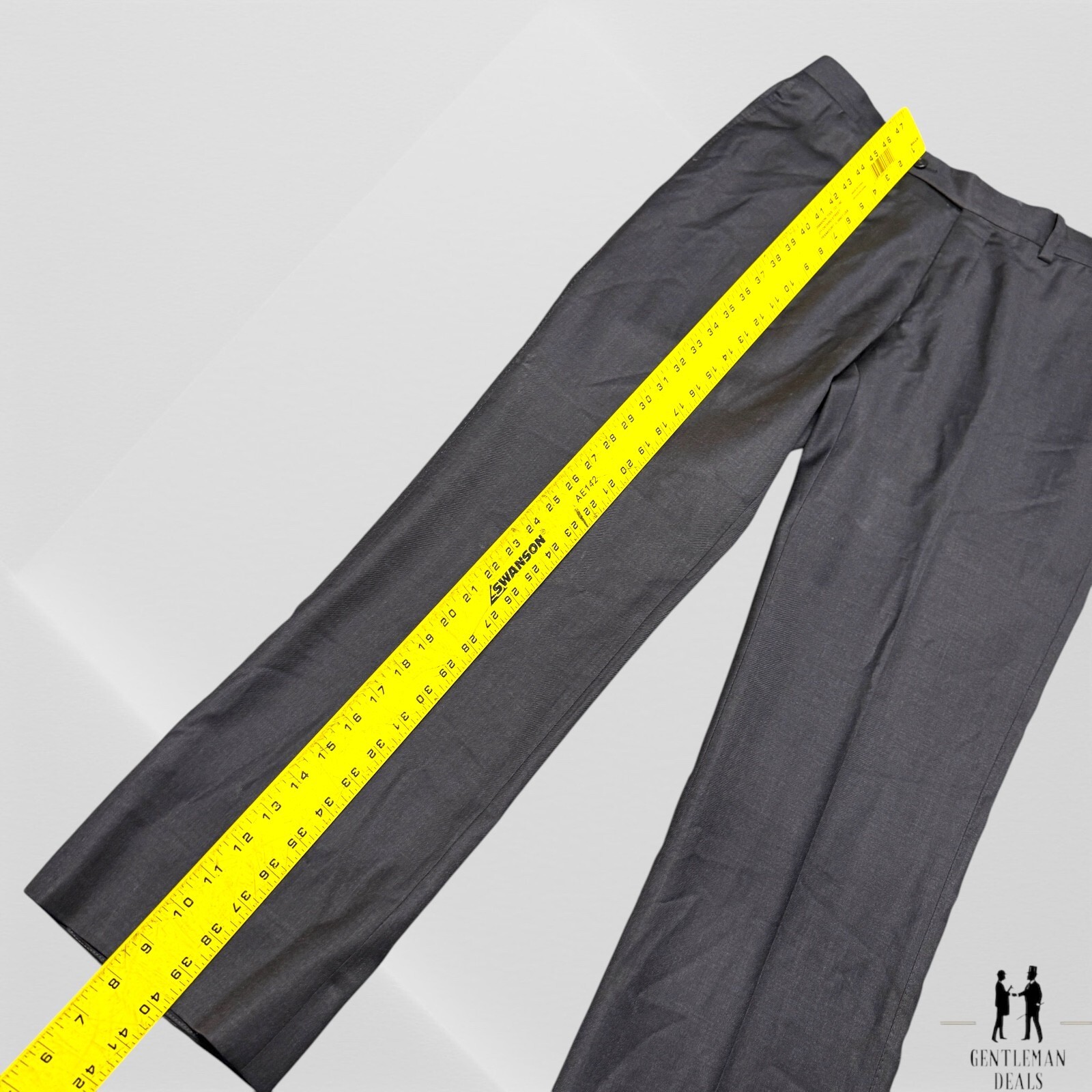 Mark Pomerantz Wool Charcoal Solid Bespoke Dress … - image 5