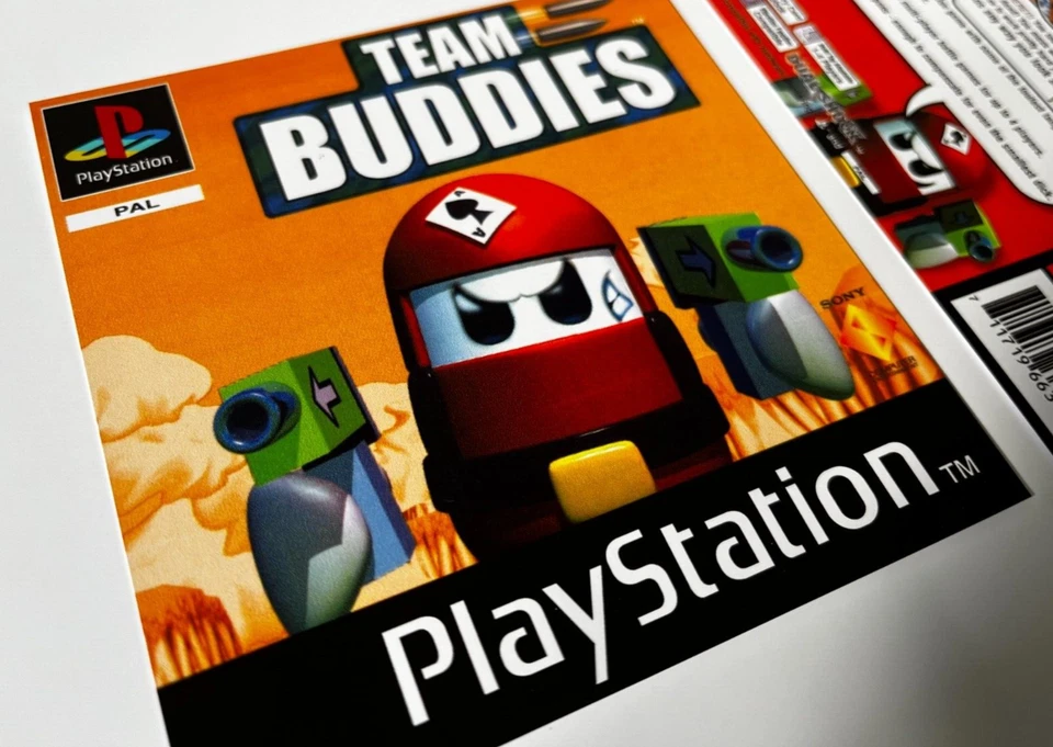 Team Buddies PlayStation PS1 Replacement Inlay Covers Front Back - Image 3 of 4