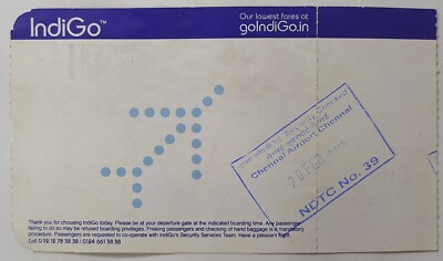 Indigo Boarding Pass for Collection Smooth Operator Advertisement