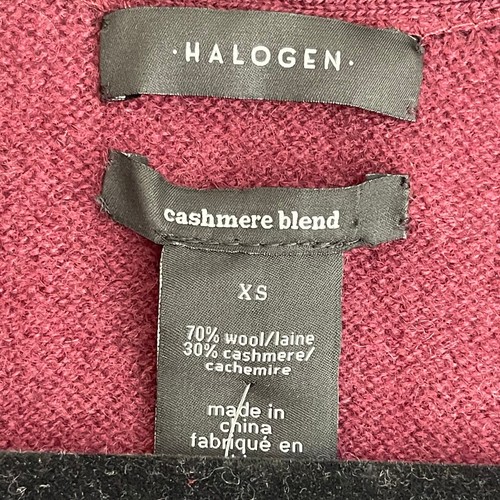 New Halogen Rib Knit Wool & Cashmere Cardigan In Red Tannin Size XS NWT - Picture 10 of 10
