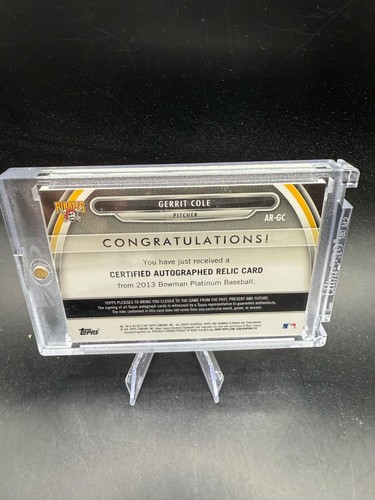 2013 Bowman Platinum Gerrit Cole #/25 Auto Relic RC ROOKIE RED SP YANKEES HOF - Picture 2 of 2