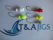 Hot Lips  Jig Head 1/2 oz Lot of 20 color choice mustad saltwater hooks T&A JIGS
