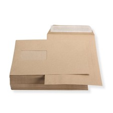 Torby wysyłkowe DIN B5 brązowe z oknem samoprzylepne koperty na listy 100 sztuk