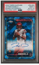 2024 Topps Chrome Sapphire Rookie Autographs RAJDA Jayden Daniels PSA 9/10