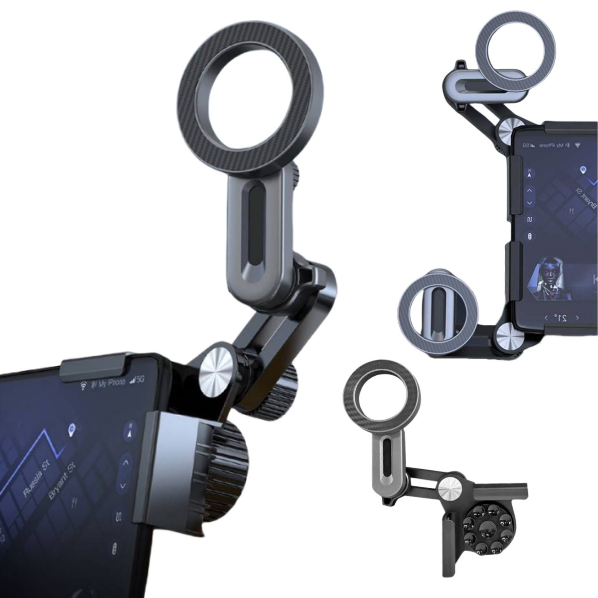 For Tesla Model 3/Y/S/X Car Screen Phone Mount Magnetic Telescopic Holder Stand