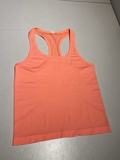 Lululemon Top Women's 6 Warm Coral Tank Run Swiftly Vent Crop Shirt Gym Yoga