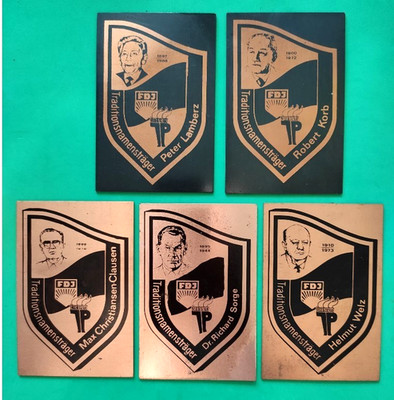 Konvolut 5Stk. MfS 1978 Staatssicherheit Plakette
