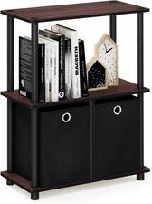 Narrow Short Small Bookcase Bookshelf Shelf Open For Books With Storage Shelves