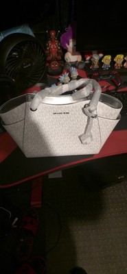 Michael Kors Jet Set Travel LG Chain Shoulder Tote Silver Vanilla NWT Msrp $558
