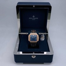New Patek Philippe Cubitus 5821/1AR-001 Date 45 Steel Rose Gold Blue Watch