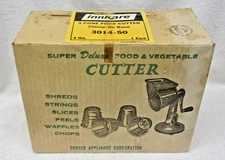 New Vintage INNKARE Clamp-On Food Processor Cutter Chopper Shredder 3 Cones NOS