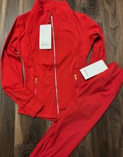 Lulu red define jacket  nulu full zip women  s nylon blend size 4