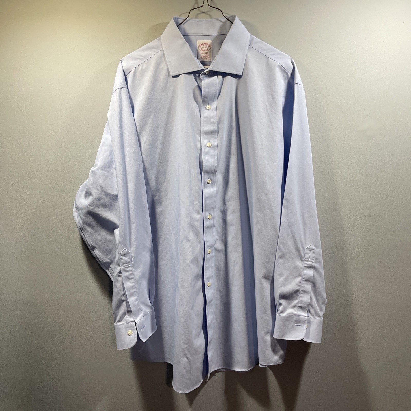 Brooks Brothers Madison Mens 17-34 Blue Supima Cotton Button Down Preppy Shirt