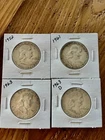 Lot of 4 Franklin Half Dollars --  1952, 1961, 1963, & 1963D. 90% Silver- Nice