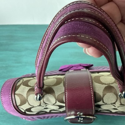 COACH Vintage Y2K SoHo Signature C Purple Tweed Top Handle Bag