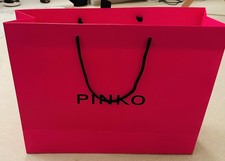 Pinko Large Pink Paper Shopping Bag – Authentic Store Gift Bag – Reusable