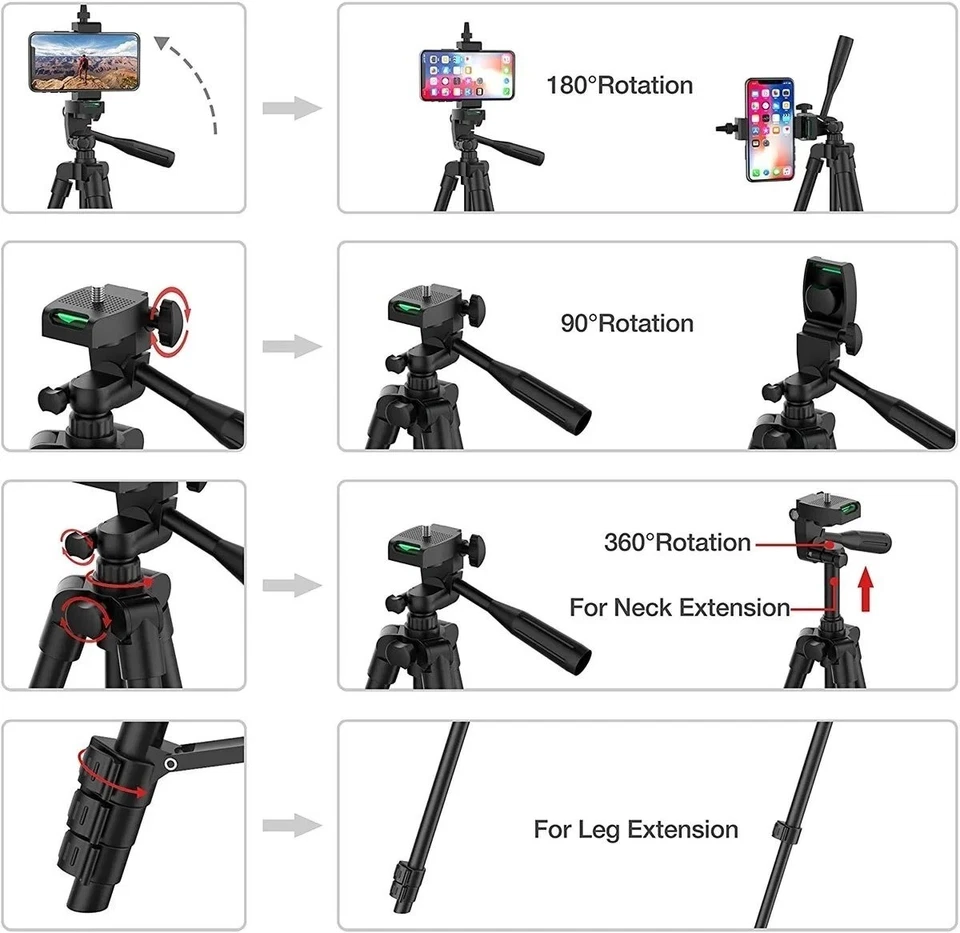 Tripod For Phone 100cm Video Recording Phone Tripod Stand with Bluetooth Remote - Image 3 of 4