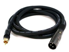 Monoprice XLR Male to RCA Cable - 6 Feet - Black, 16AWG 6ft, Black