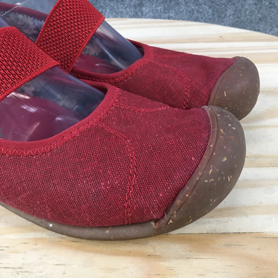 Zapatos Keen para mujer 8 Sienna sin cordones Mary Jane planos rojos de lona informales cómodos Foto 4 de 4