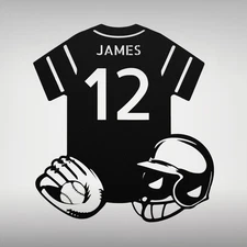 Personalized Baseball Gear Metal Sign Custom Wall Decor Gift for Baseball Fans