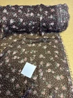 5 Metres Brown Floral Polkadot Printed Chiffon Fashion Deadstock Fabric