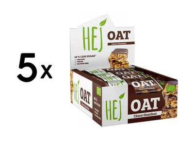 5 x HEJ Natural HEJ Oat Bar Organic (12x45g) Chocolate Hazelnut (44,44 EUR/kg)