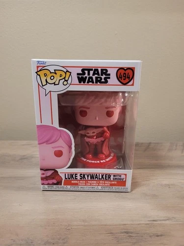 Funko Pop! - Luke Skywalker with Grogu #494 Valentine's Day Star Wars Pop Figure