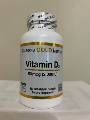California Gold Nutrition, Vitamin D3, 50 mcg (2,000 IU), 360 softgels