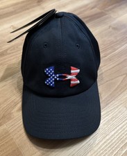 Under Armour Freedom Black Baseball Hat USA Flag Logo Adjustable Cap
