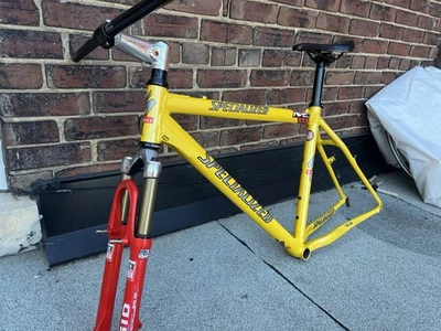 S WORKS Stumpjumper M4 Alloy Mtb FRAME Medium Yellow 11/8 26 27.5 700c QR Vbrake - Image 1 of 4