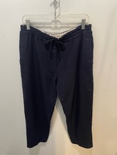 Comme des Garcons Navy Wool Cropped Pant