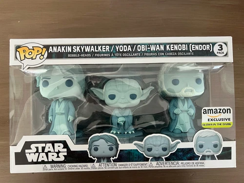 Funko POP Star Wars Force Ghost 3-Pack Anakin, Yoda, Obi-Wan Kenobi GITD Amazon