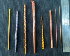 Handmade Twists  Stirrers Stringer UV Dichroic Glass Iridescent Reichenbach Mix
