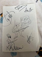 Iron Maiden Paul Di'Anno, KK Downing, Tim Ripper Owens KKs Priest Signed Artwork