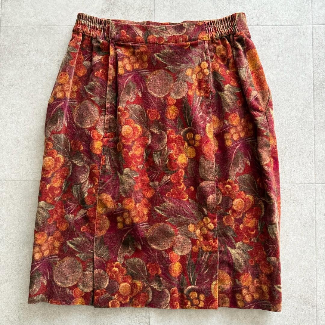 Christian Dior Set Up Velvet Fruit Pattern Orange M Size 2 Way Jacket Skirt thumbnail 12