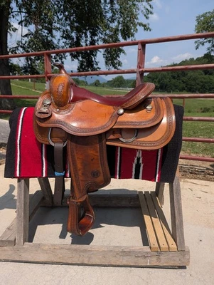 Circle Y Cutter Western Saddle 16.5 Inch Brown Leather - Image 1 of 4