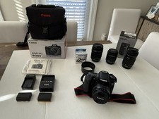 Canon EOS 70D DSLR Camera Bundle  4 Lenses 18-135, 18-55, 55-250, 50mm Bag