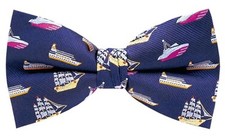 Mens Bow Tie Handmade Pre-Tied Fun Pattern Bow Ties for Light Blue Red Yellow