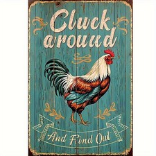 Local Humorous Chicken Cluckin' Tin Metal Signs Home D cor 8x12 Farmhouse Chicke