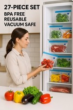 27Pcs Reusable Sous Vide Bags   BPA Free Vacuum Sealer  Food Storage Kit