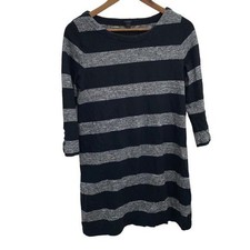 J.Crew Small Black and Grey Striped Sweater Dress
