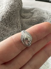 18ct White Gold Baguette Diamond Channel Cluster Band Ring Size N IGI