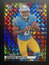 2025 Panini Mosaic #335 Omarion Hampton Mosaic Choice Red & Yellow #/89 RC