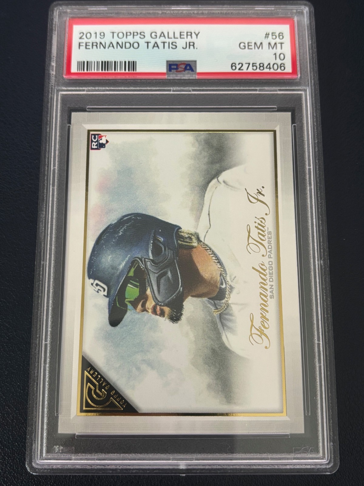 2019 Topps Gallery Fernando Tatis Jr. RC #56 San Diego Padres PSA 10 GEM MT view 2