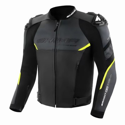 SHIMA Bandit 2.0 Mens Motorcycle Leather Jacket Armored Biker Sport Racing Black