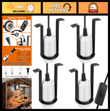 4 Pcs Ceramic Heat Lamp Holder for Reptiles, Amphibians, Terrariums, 200W Max