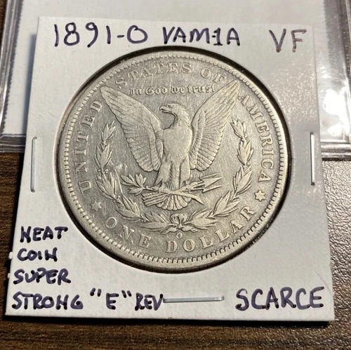 1891-O VAM 1A Super Strong "E" Reverse Morgan Silver Dollar RARE