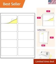 2" x 4" 30 Sheets, Printable White Sticker Labels, Laser/Inkjet Printing - Ma...