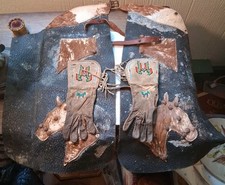 Vintage Leather Childrens Chapps And Gloves